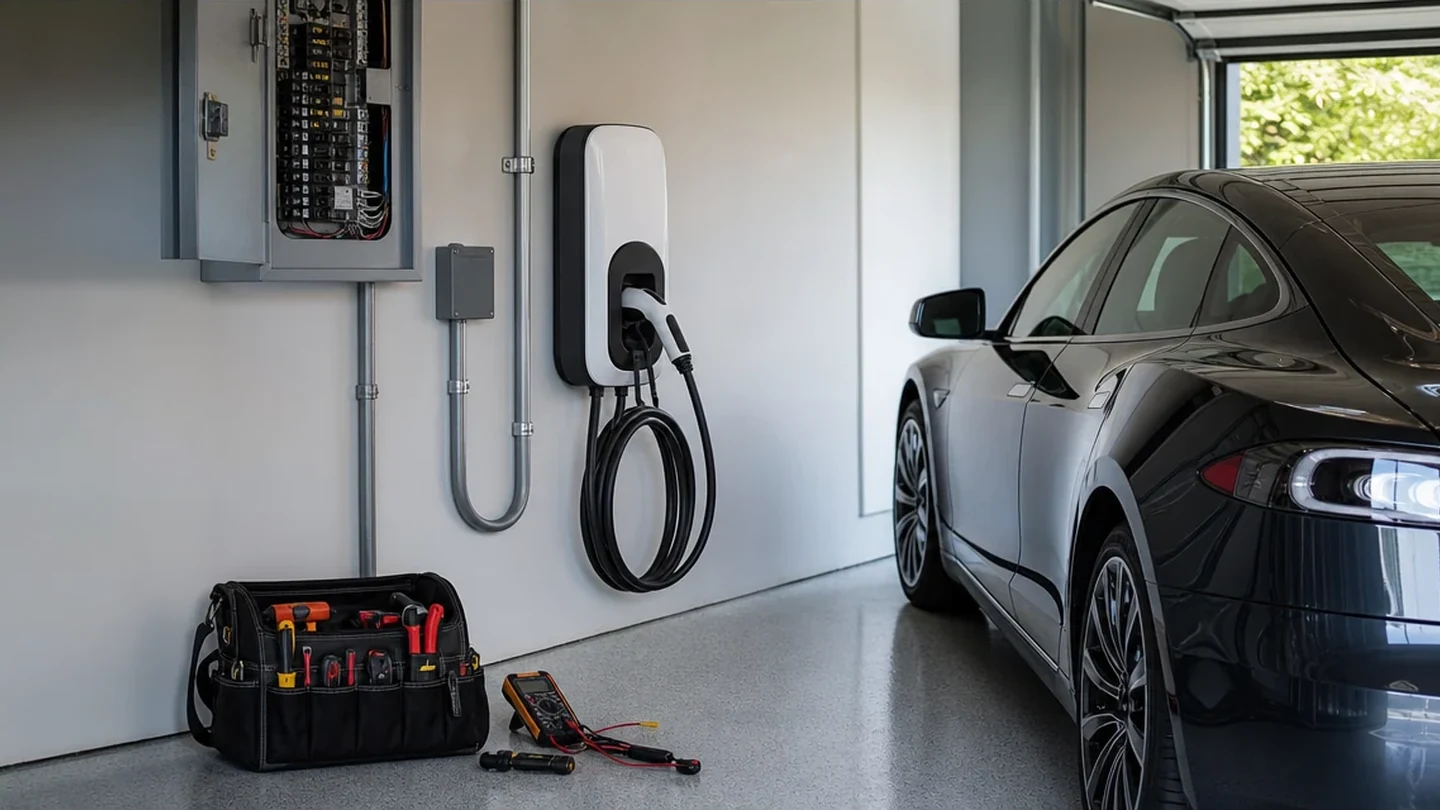 Residential EV charger installation project detail for homeowner quote planning